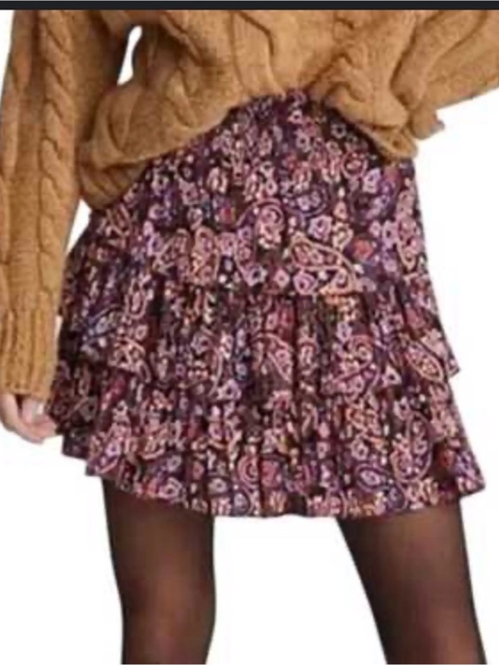 Anthropologie | Ruffled Tiered Mini Skirt, XS